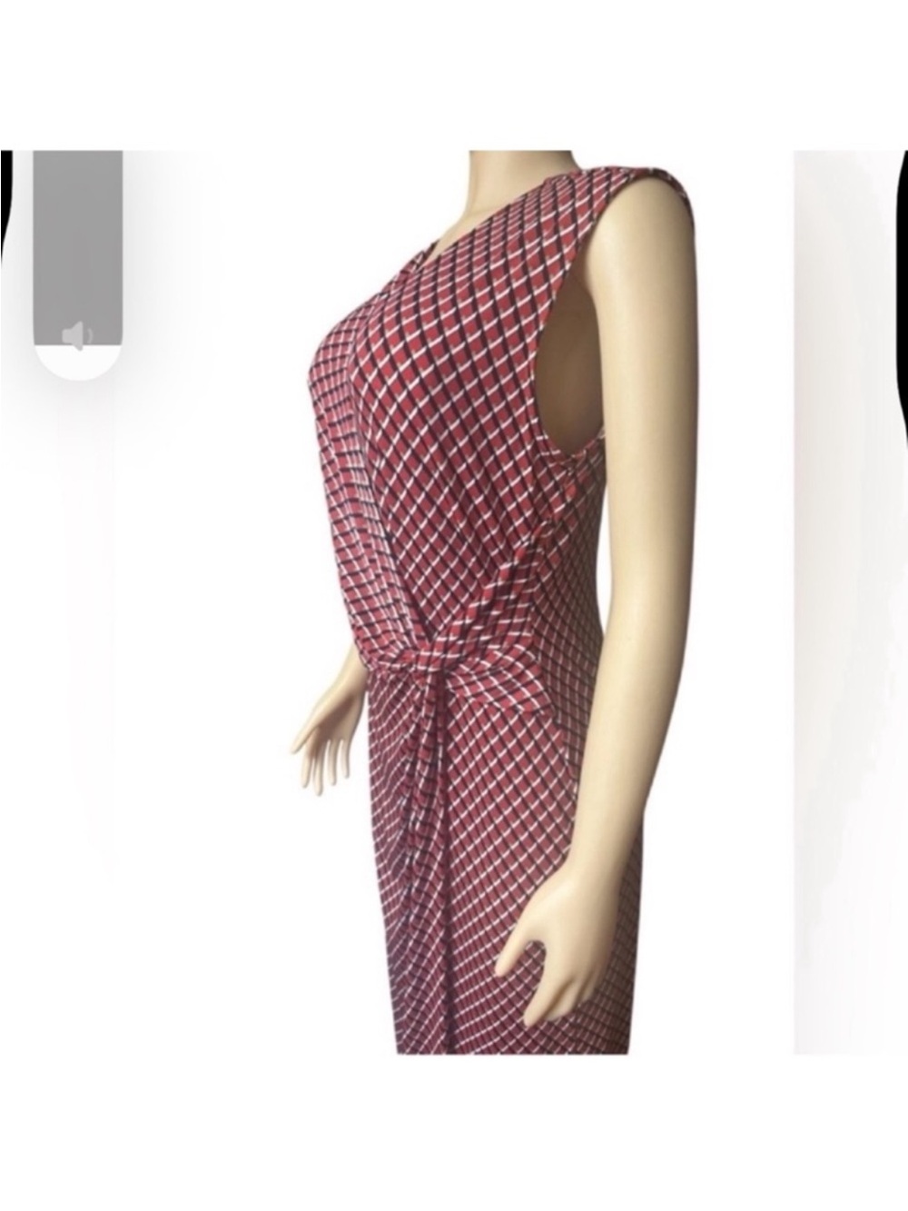 NWT Banana Republic Sleeveless Women’s Red and Navy Geometric Wrap Dress - Picture 7 of 16